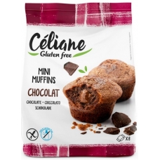 cake Mini muffins chocolade 210 gr. Céliane 8 stuks, 1,1 g eiwitten per STUK